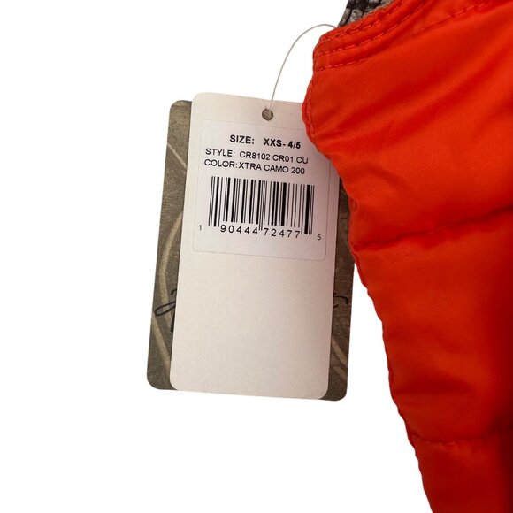 Carhartt Reversible Camo & Orange Vest XXS 4/5 Kids Outdoor Hunting Warm Quilted - Picture 5 of 5